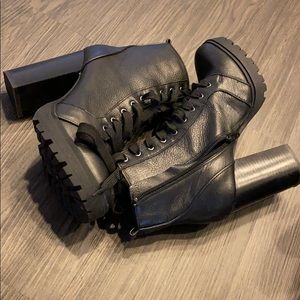 Steve Madden Heeled Combat Boots (Size 7)